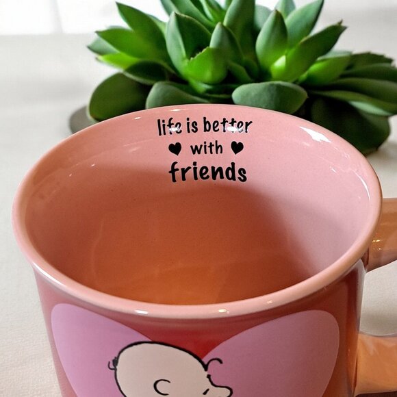 Peanuts Valentines Charlie Brown & Snoopy LIFE IS BETTER with FRIENDS Mug - Picture 2 of 7